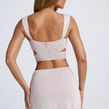 Riistvara Detail Cut-Out Crop Top Halli Taeva Värv