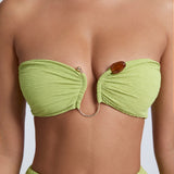 Olive Roheline Hardware Detail Choker Crop Top