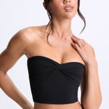 Modal Twist-Front Bandeau Top mustas