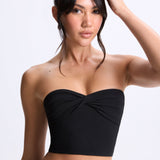 Modal Twist-Front Bandeau Top mustas