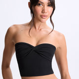 Modal Twist-Front Bandeau Top mustas
