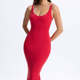 Moodsakas Plunge Avatud Seljaga Midaxi Kleid Cherry Red