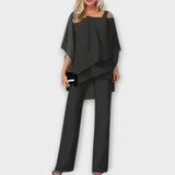 Celeste | Elegantne Šifoon Jumpsuit Komplekt