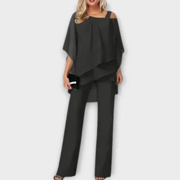 Celeste | Elegantne Šifoon Jumpsuit Komplekt