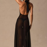 Halterneck Maxi Kleid Mustas