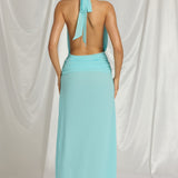 Halterneck Maxi Kleit Aqua Sinises