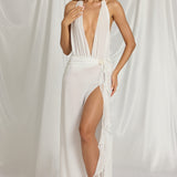 Halterneck Maxi Kleid Valges