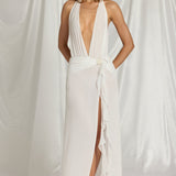 Halterneck Maxi Kleid Valges