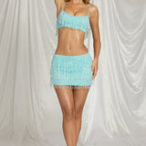 Fringed Bralette Aqua Sinises