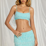 Fringed Bralette Aqua Sinises