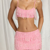Fringeeritud Bralette Candyfloss Roosas