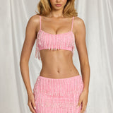 Fringeeritud Bralette Candyfloss Roosas