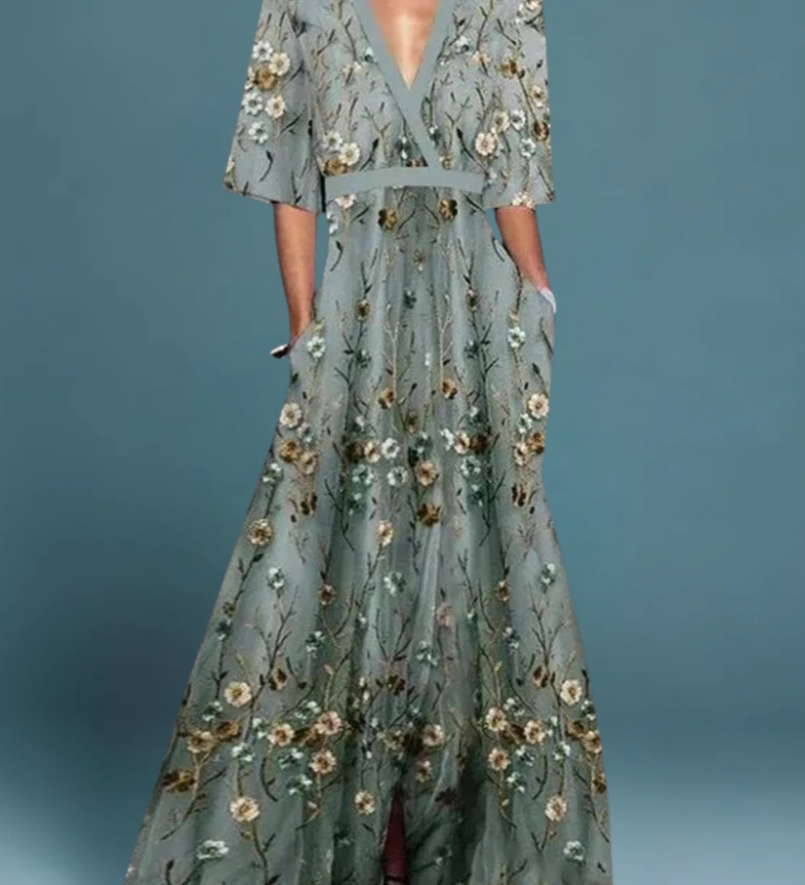 Rute - Elegantne lilleline maxi kleit