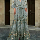 Rute - Elegantne lilleline maxi kleit