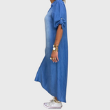 Lea - Pikk Denim Vaatel Dress, külgsuuga