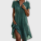 Mary - Lühikeste Varrukatega Midi Kleid naistele