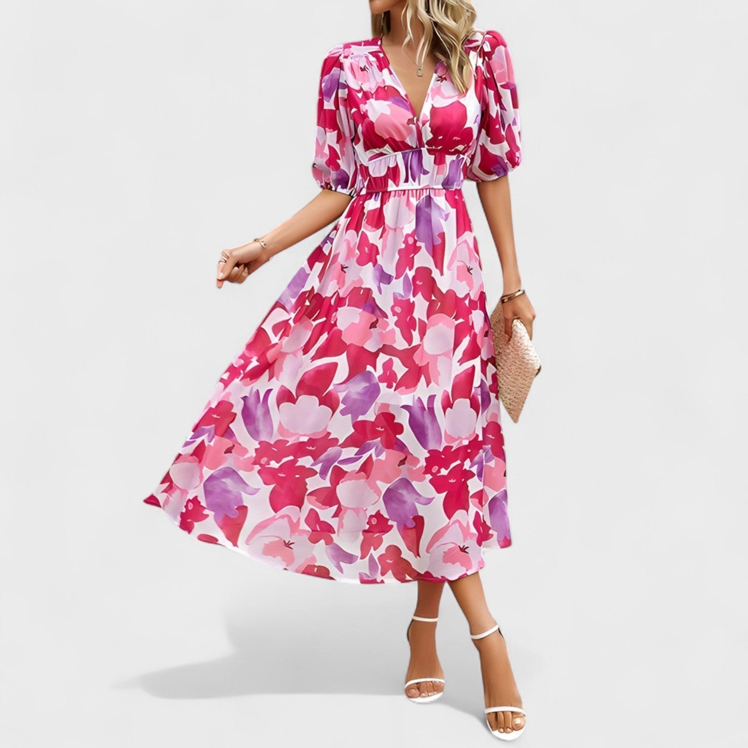Clara - Elegantne Midi Lilleline Kleit