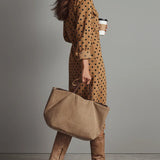 Maribelle™ | Vintage Polka Dot Suede Midi Kleid