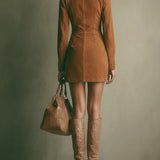 Riviera Suede Zip-Up Mini Kleid
