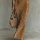 Solaire Suede™ | Elegantne Vintage Maxi Särk Kleid