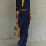 Solaire Suede™ | Elegantne Vintage Maxi Särk Kleid