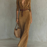 Solaire Suede™ | Elegantne Vintage Maxi Särk Kleid