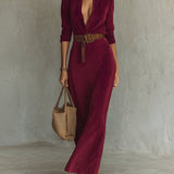 Solaire Suede™ | Elegantne Vintage Maxi Särk Kleid
