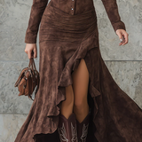 Sable Lääne Rüselusäärega Maxi Kleid