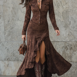 Sable Lääne Rüselusäärega Maxi Kleid