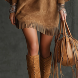 Aurelia Fringe™ | Vintage Suede Mini Kleid