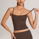 Šokolaadipruun Modal Scoop-Neck Tank Top