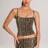 Leopardimustriga Modal Scoop-Neck Tank Top