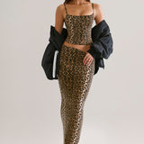 Leopardimustriga Modal Scoop-Neck Tank Top