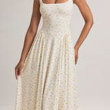 Lillemustriga A-line Midaxi Kleid