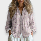 Lia | Vintage Blouse lehe mustriga