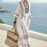 Kaftan Kleit "Solange" – Sinine ja Amber