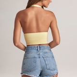 Modal Halterneck Top sidruni sherbetis