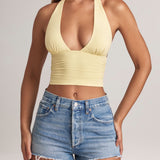 Modal Halterneck Top sidruni sherbetis