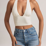 Valge Modal Halterneck Top