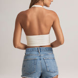 Valge Modal Halterneck Top