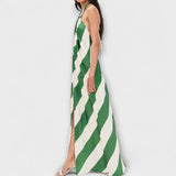 Marlowe - Triibuline Muster Halter Seljatu Maxi Kleit