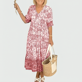 Constance | Lilleline Piiri-Prindi Midi Kleit Tiered Hemiga