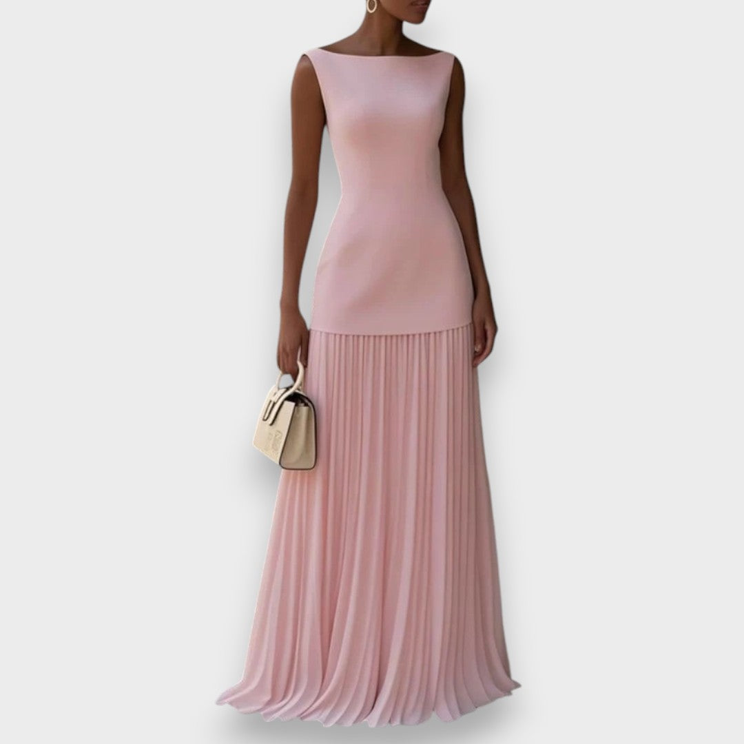 Klara | Varrukateta Plisseeritud Maxi Kleid
