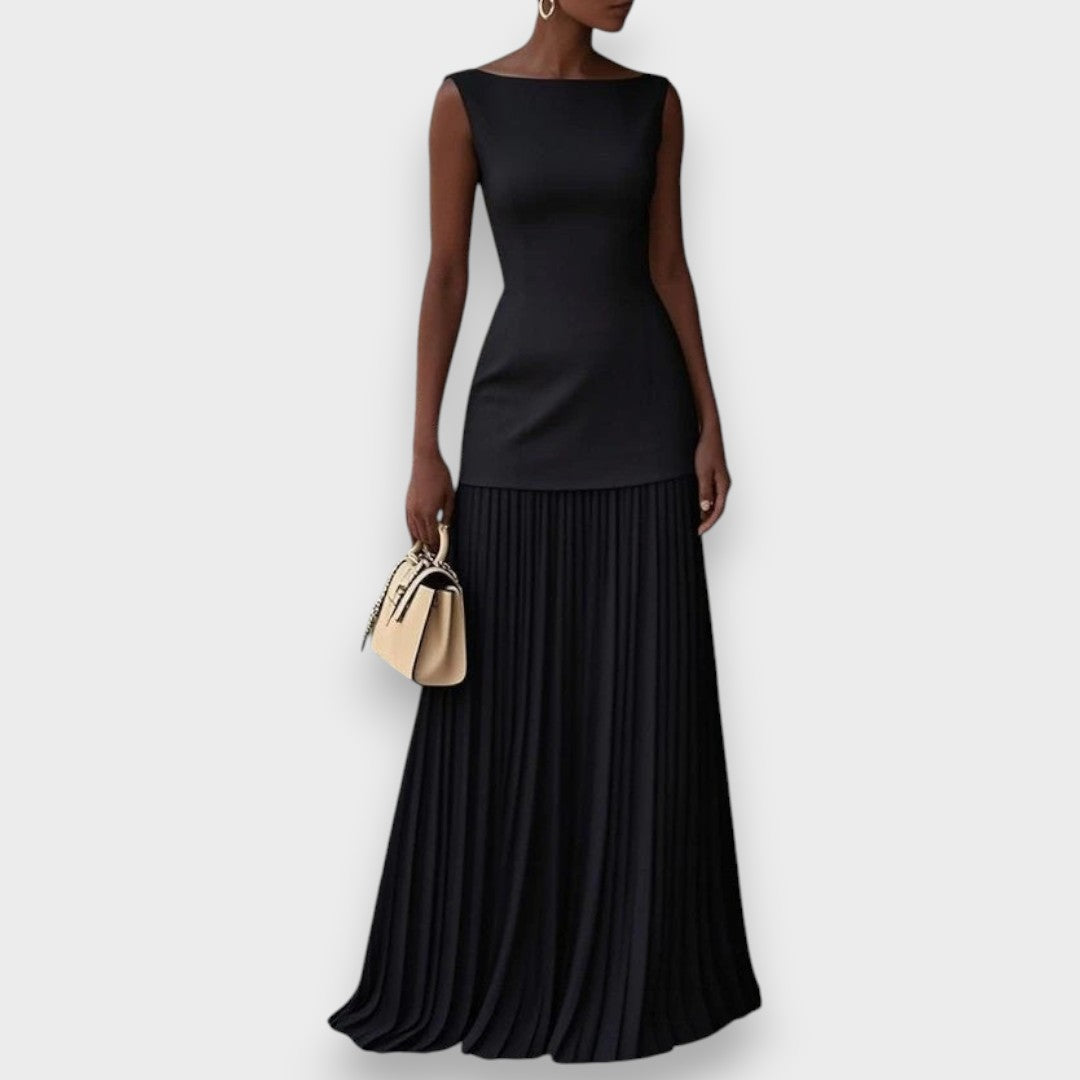 Klara | Varrukateta Plisseeritud Maxi Kleid
