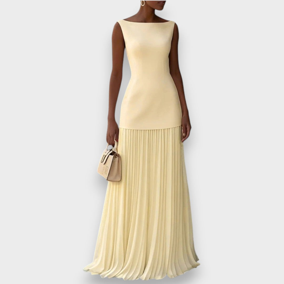 Klara | Varrukateta Plisseeritud Maxi Kleid