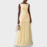 Klara | Varrukateta Plisseeritud Maxi Kleid