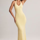 Moodsik Halterneck Maxi Kleid Sidrunisorbett