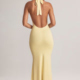 Moodsik Halterneck Maxi Kleid Sidrunisorbett
