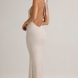 Roosa Kollase Riba Modal Halterneck Maxi Kleid