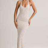 Roosa Kollase Riba Modal Halterneck Maxi Kleid